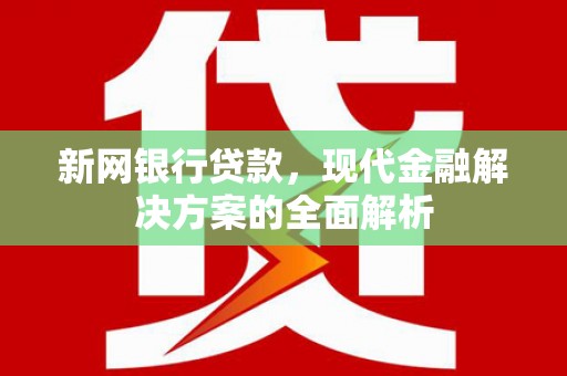 永和新网银行贷款，现代金融解决方案的全面解析