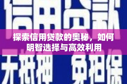 永和探索信用贷款的奥秘，如何明智选择与高效利用