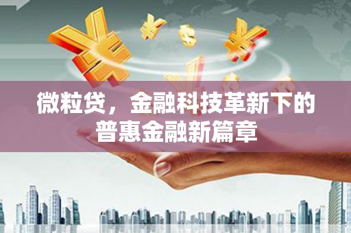 永和微粒贷，金融科技革新下的普惠金融新篇章
